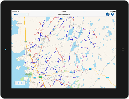 iPad with map layers