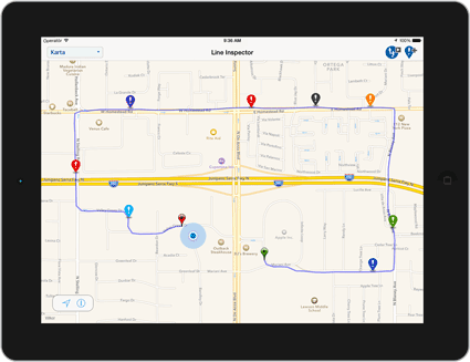 iPad with trace lines