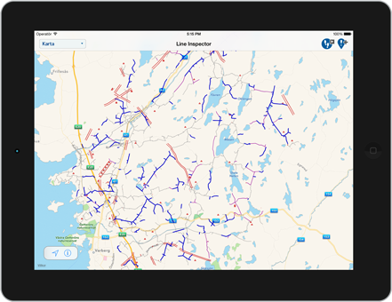 iPad with map layers